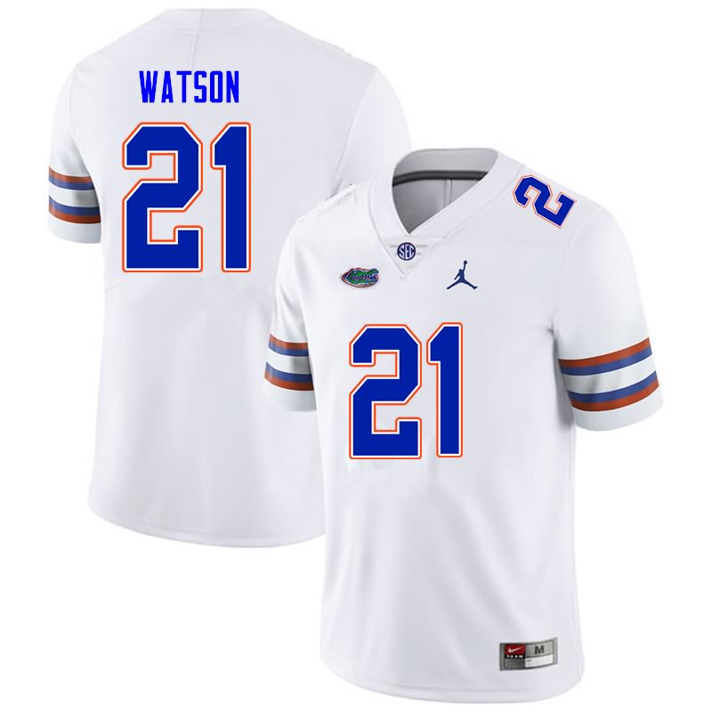 NCAA Florida Gators Desmond Watson Men's #21 Nike White Stitched Authentic College Football Jersey OCT7764NP